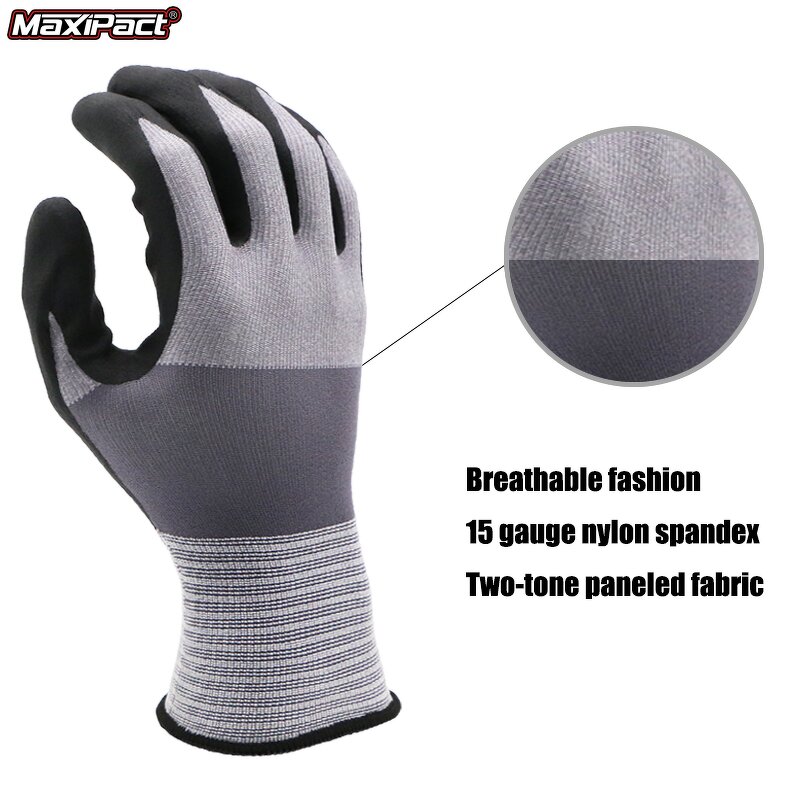 15 Gauge Foam Nitrile Gloves Manufacturer - MaxiPact Man EN388