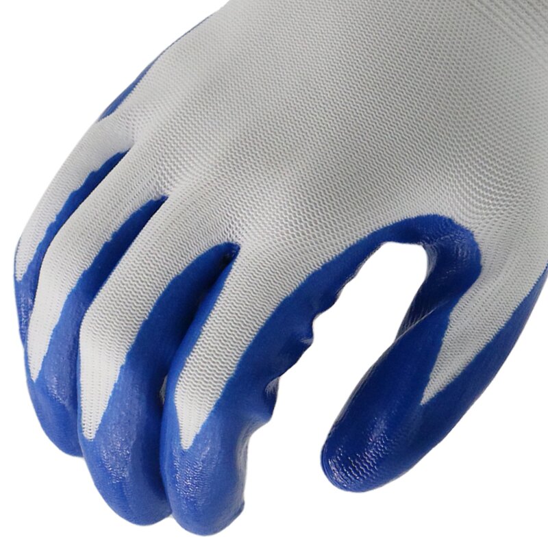 Blue Nitrile Safety Gloves Supplier - MaxiPact 13G Construction