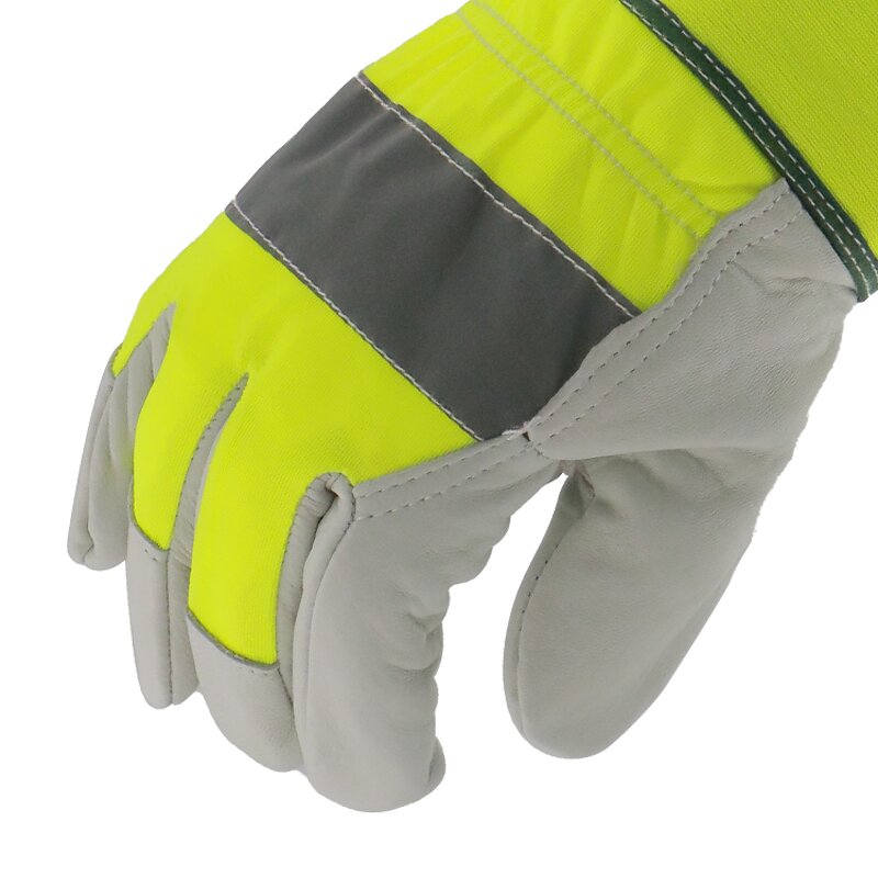 Hi-Visibility Leather Gloves Supplier - MaxiPact Customized Logo