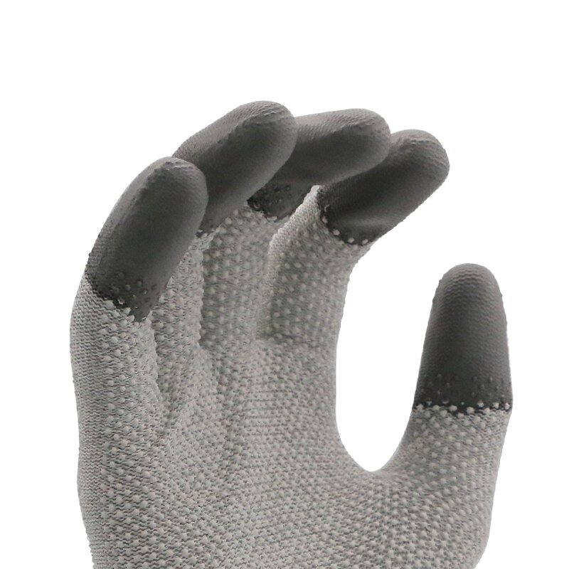 Grey PU Coated Gloves Supplier - MaxiPact Customized Logo for