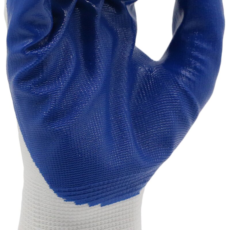Blue Nitrile Safety Gloves Supplier - MaxiPact 13G Construction