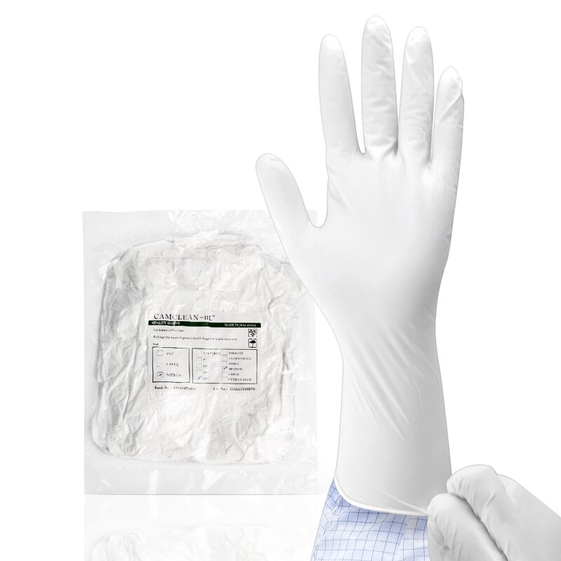 Nitrile Gloves Manufacturer - Powder Free White 12 Inch Cleanroom Class 100