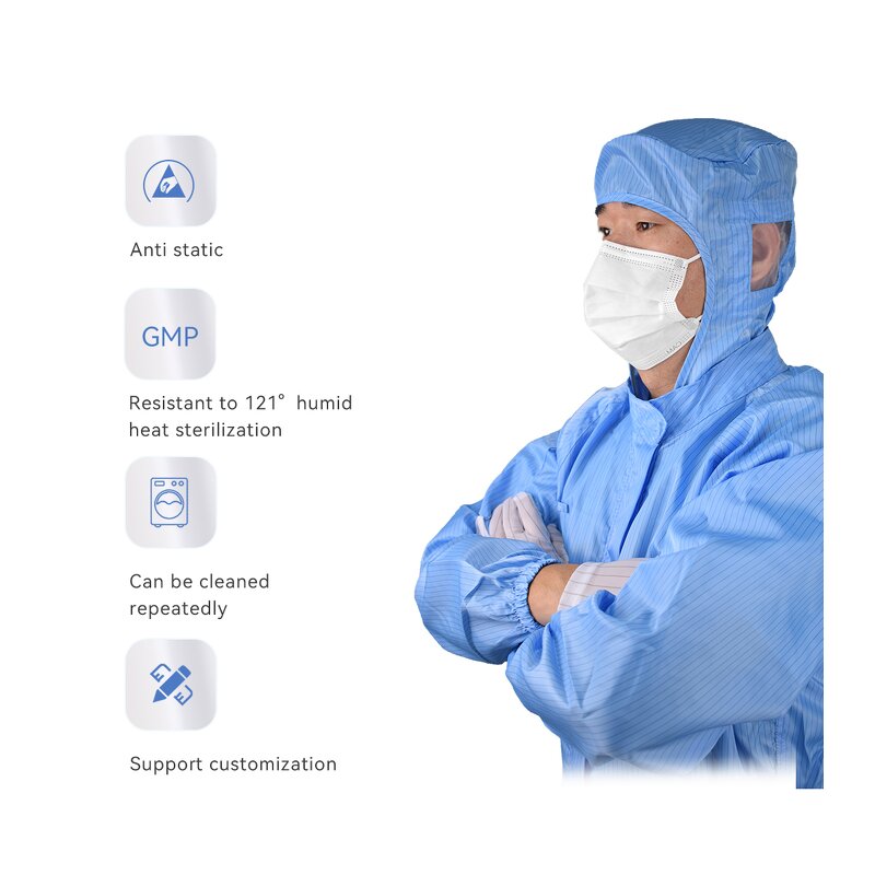 Antistatic Jumpsuit Factory - Industrial Polyester Cleanroom ESD Smock for LED Industry