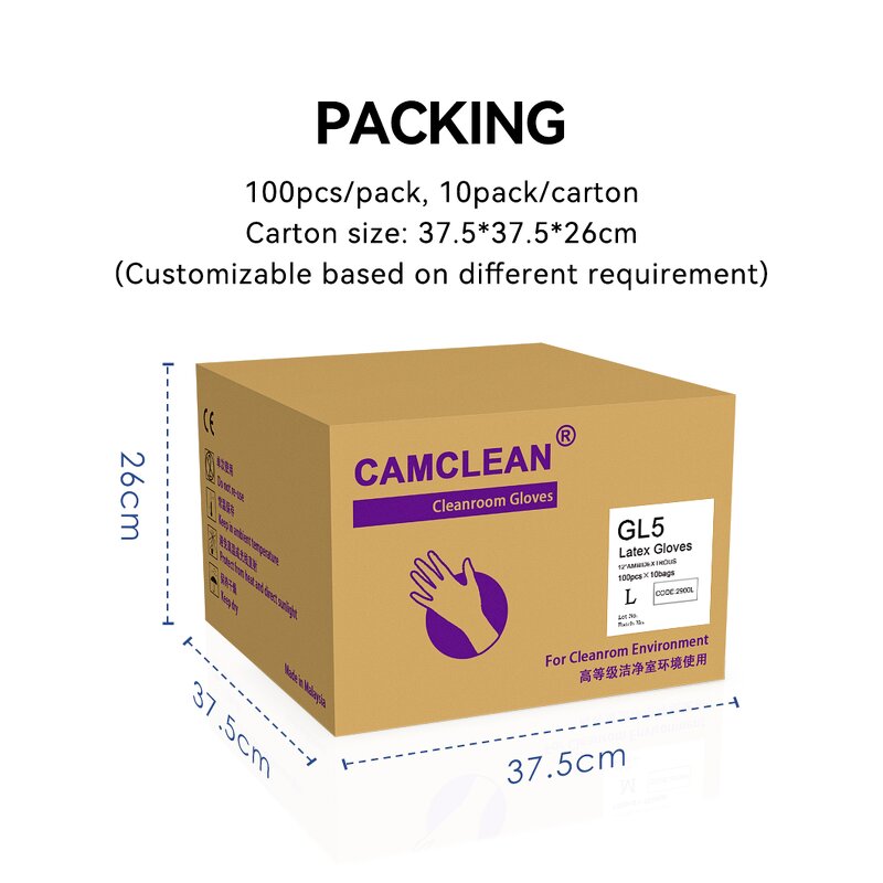 Cleanroom Latex Gloves Factory - OEM Powderfree 12" for ISO Class 3