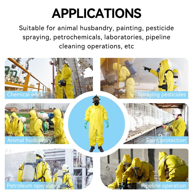 PPE Coverall Manufacturer - Type3 4 Heavy PVC Chemical Liquid Spray HazMat Suits