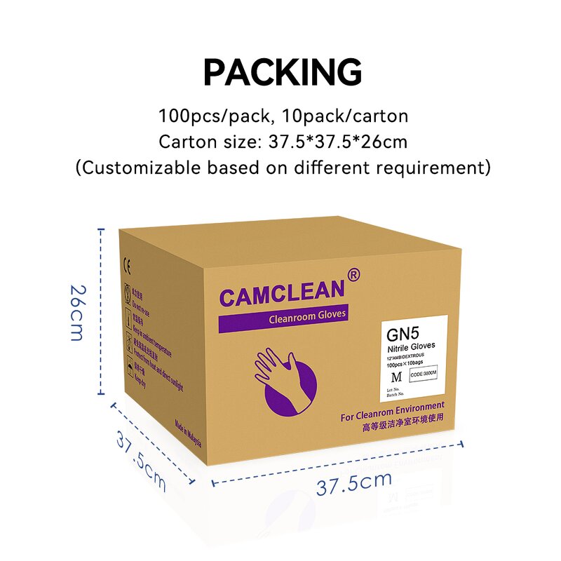Cleanroom Nitrile Gloves Supplier - OEM Powder Free 12" for ISO Class5
