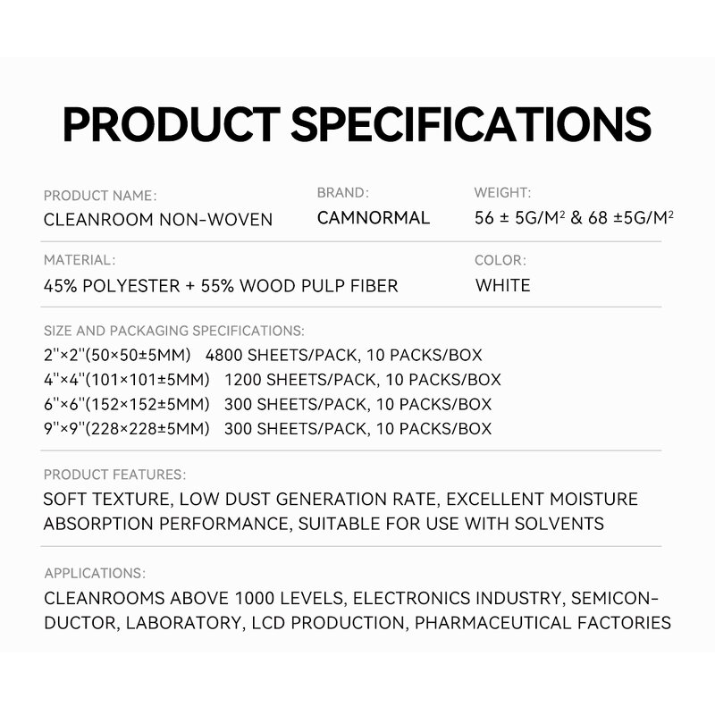 Cleanroom Wipers Manufacturer - No-Woven Series Superior Surface Cleaning Sterile Workspaces