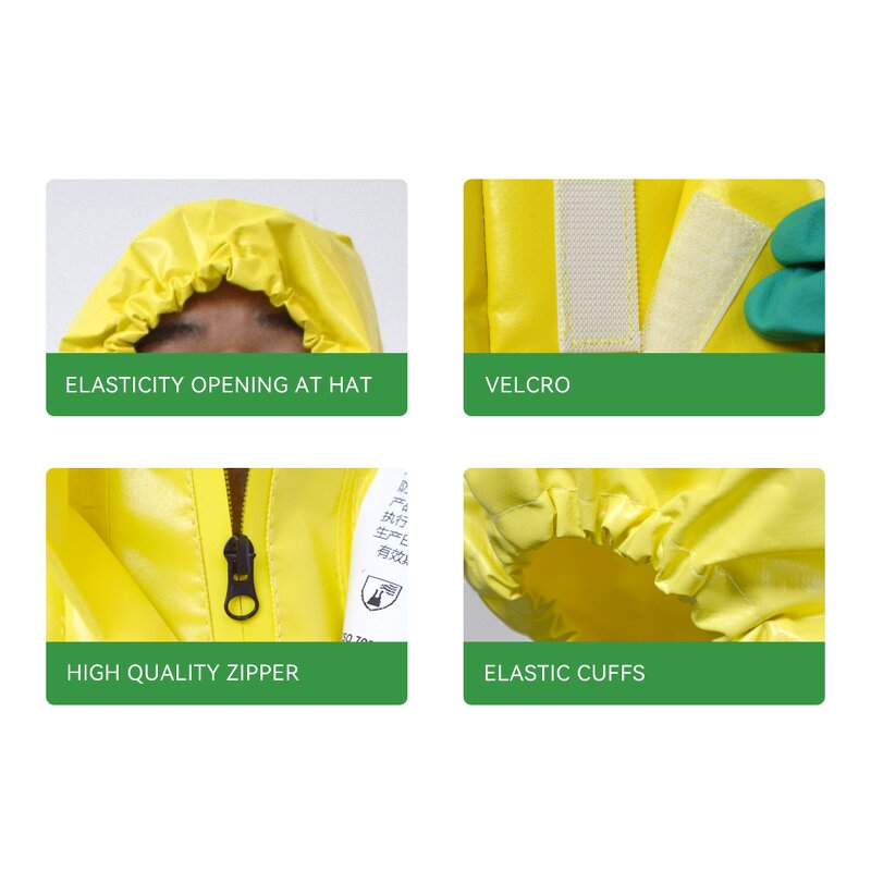 PPE Coverall Manufacturer - Type3 4 Heavy PVC Chemical Liquid Spray HazMat Suits
