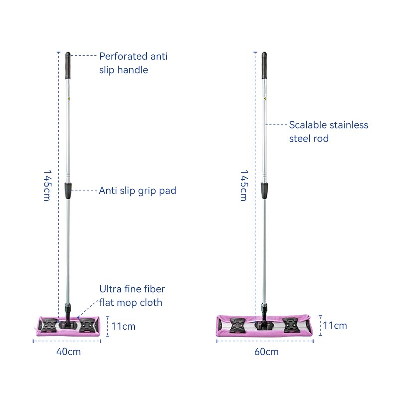 Cleanroom Swifter Mop Factory - Portable Self Squeeze Flat Mop with Microfiber