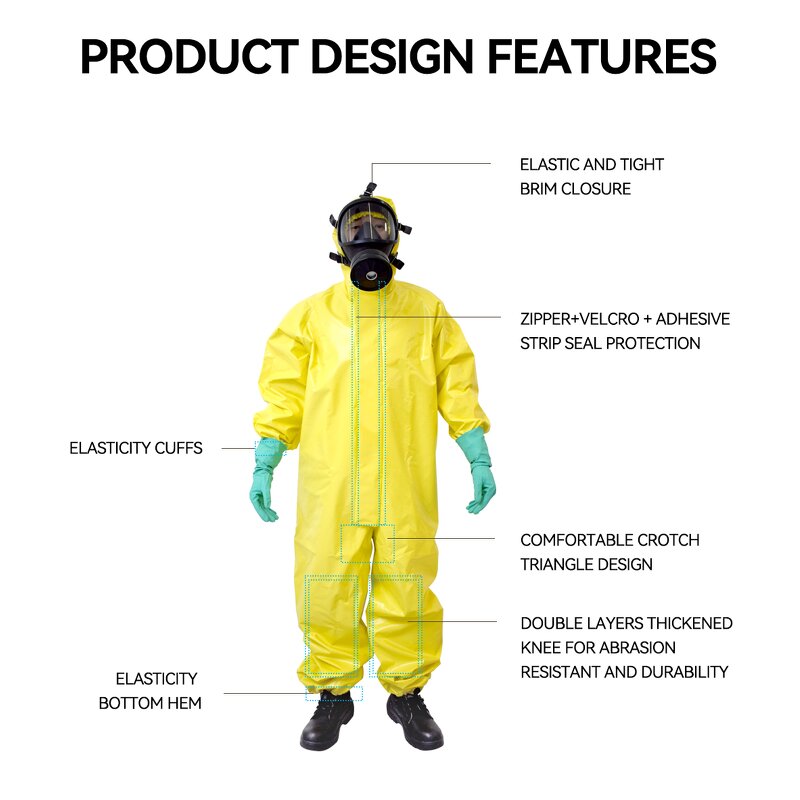 PPE Coverall Manufacturer - Type3 4 Heavy PVC Chemical Liquid Spray HazMat Suits