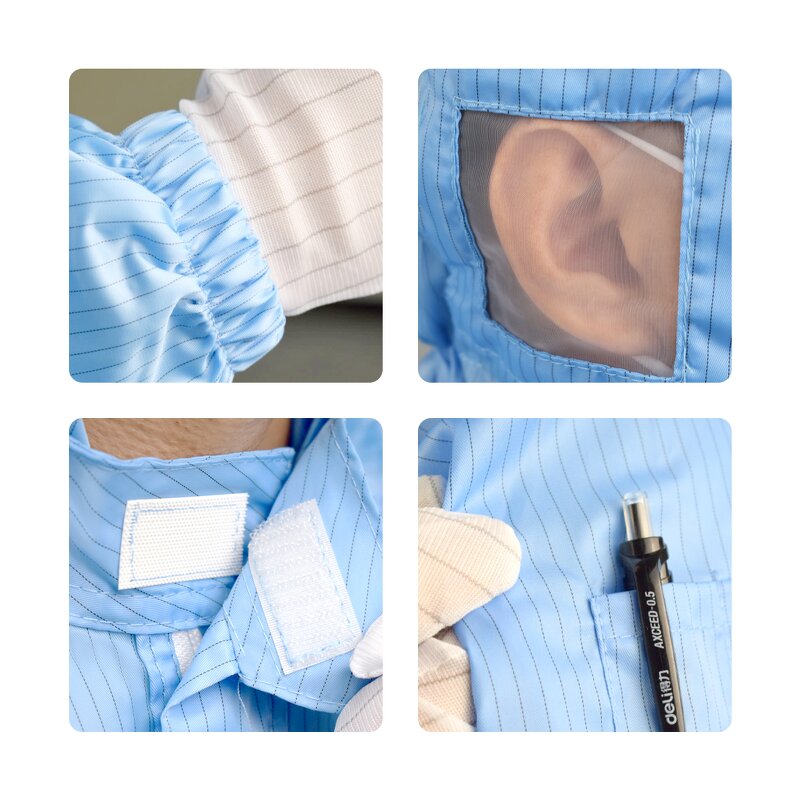 Antistatic Jumpsuit Factory - Industrial Polyester Cleanroom ESD Smock for LED Industry