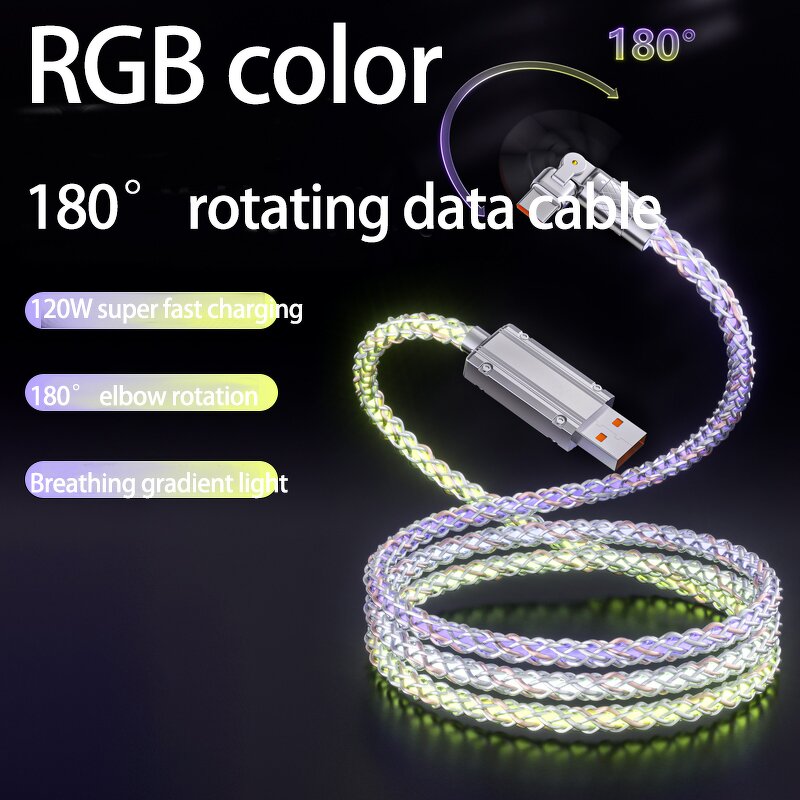 Elbow Data Cable Manufacturer - 180 Rotate RGB Luminous