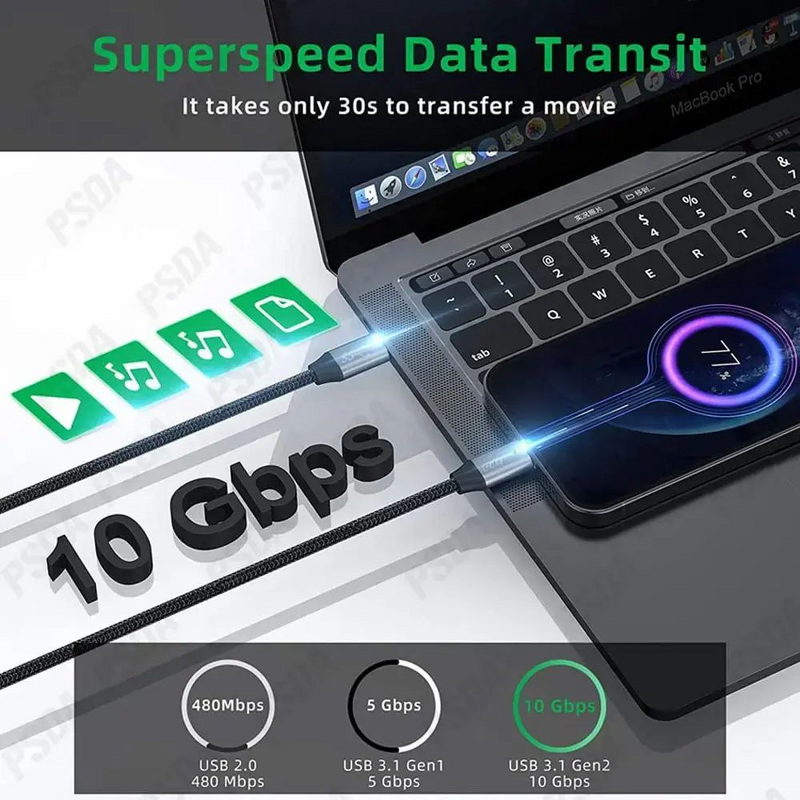 USB C Extension Cable Manufacturer - 100W 5A Charging 3m