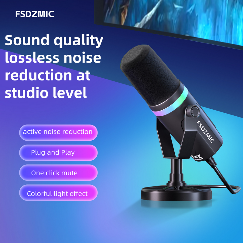 USB Microphone Manufacturer - HOT Sale RGB Light Noise