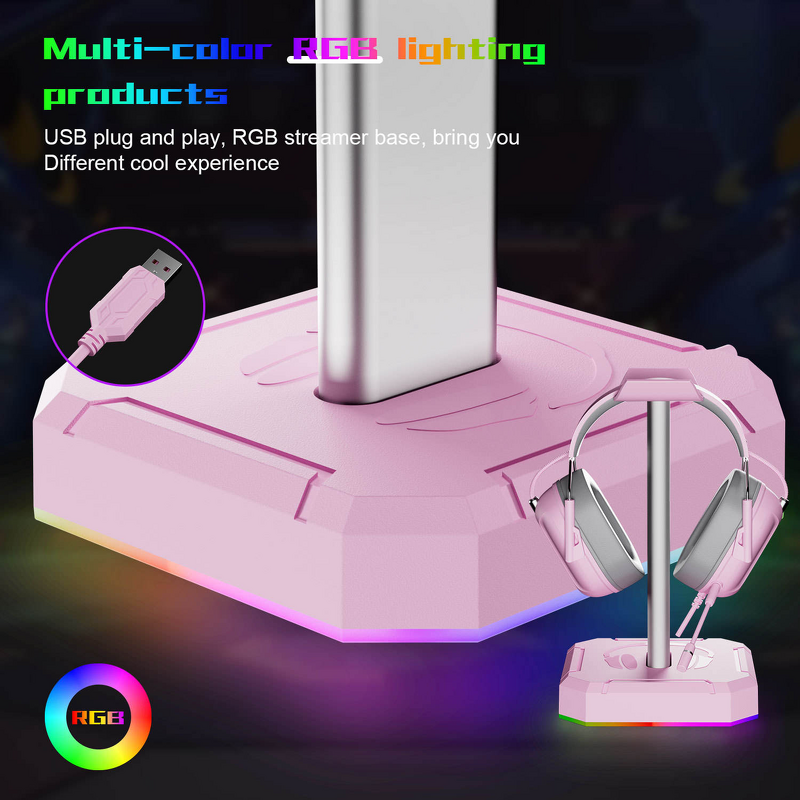 Headphone Stand Supplier - RGB Aluminum Alloy with USB