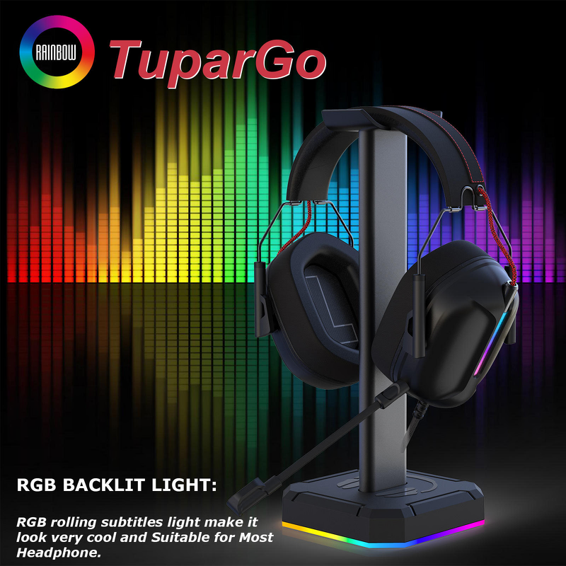 Headphone Stand Supplier - RGB Aluminum Alloy with USB