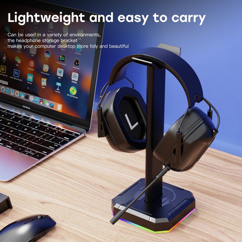 Headphone Stand Supplier - RGB Aluminum Alloy with USB