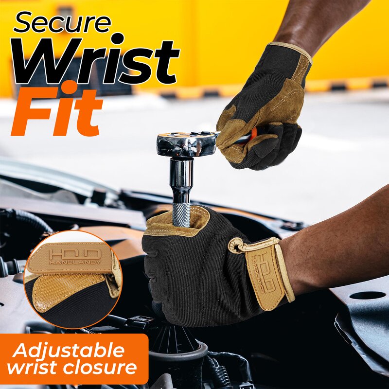 Pigskin Work Gloves Supplier - Men & Women Pigskin Palm Padded Anti-Abrasion Spandex Breathability