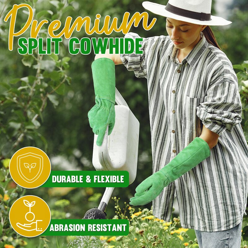 Work Garden Gloves Factory - Best Seller Genuine Cowhide Waterproof Puncture Resistance Custom
