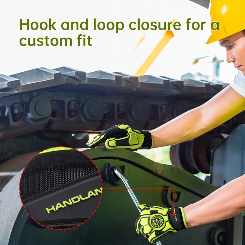 Mechanic Working Gloves Supplier - Green PVC Reinforced SBR Padding TPR Impact Protection