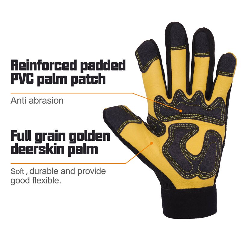 Safety Gloves Manufacturer - Breathable Flexible Durable Deerskin Leather EVA Padded