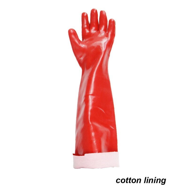 PVC Gloves Supplier - 60cm Oil Resistant Long Sleeve Industrial Gardening Fishing Rubber