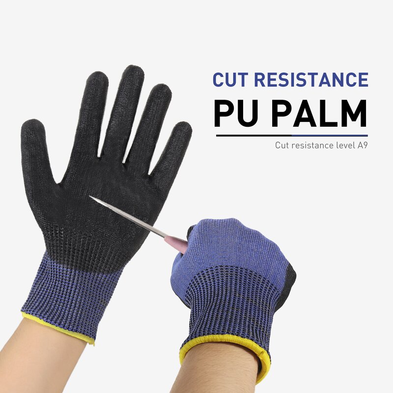 Mechanic Safety Work Gloves Factory - Custom PU Dipping Palm Anti-slip Tungsten Filament Cut Resistance