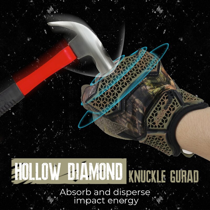 Tactical Gloves Supplier - Half Fingers Camo Hunting Touch Screen TPR Impact