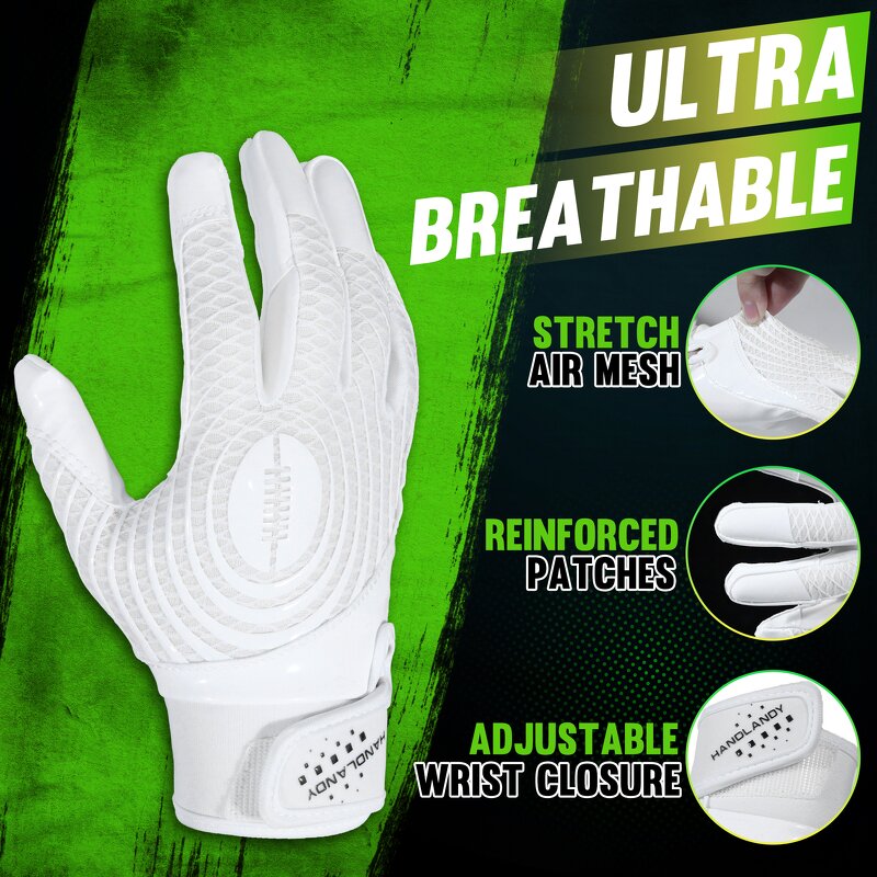 American Football Gloves Factory - Free Sample Silicone Palm Air Mesh Back Breathable Waterproof Durable