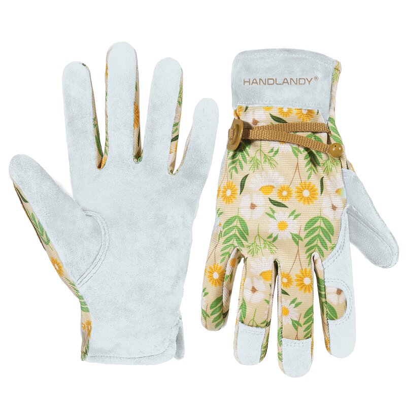 Gardening Gloves for Women Supplier - HDD Fabric Back Cowhide Palm Puncture Resistant Breathable Adjustable