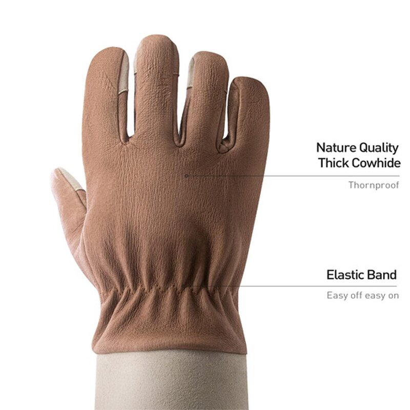 Long Sleeve Gardening Gloves Factory - Hot Sell Thornproof Durable Pigskin Full Grain Leather Adjustable