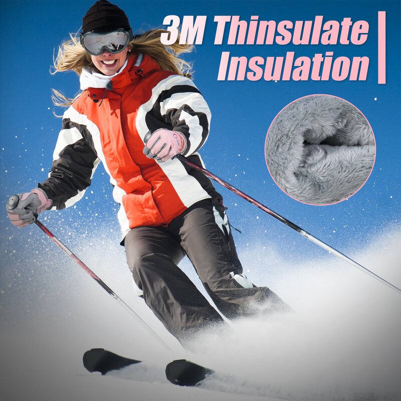 Women's Ski Gloves Supplier - Hot Selling Anti-Slip Silicone Outdoor 3M Thinsulated Insulation Windproof