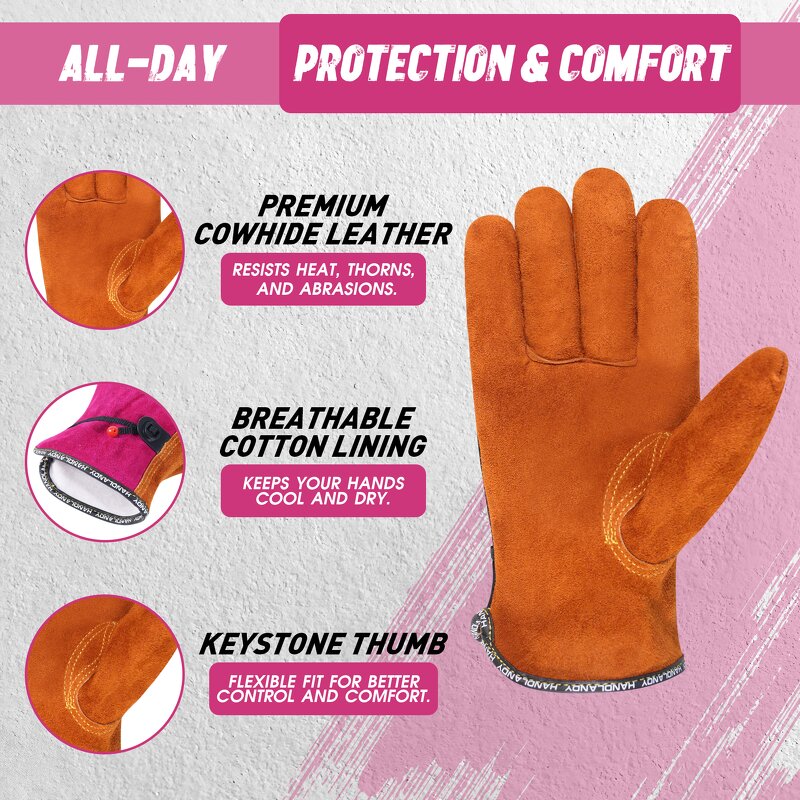 Cowhide Leather Work Gloves Manufacturer - Lightweight Premium Durable Breathable Cotton Lining