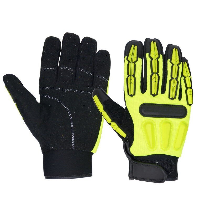 High Visibility Safety Gloves Factory - TPR Padded Palm Industrial EN388 Certification Anti-Impact