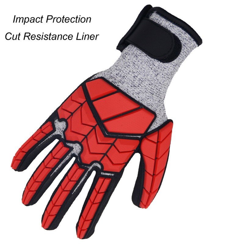 Cut Resistance Gloves Manufacturer - Red CE Level 4 TPR HPPE Sandy Nitrile Oilfield Working