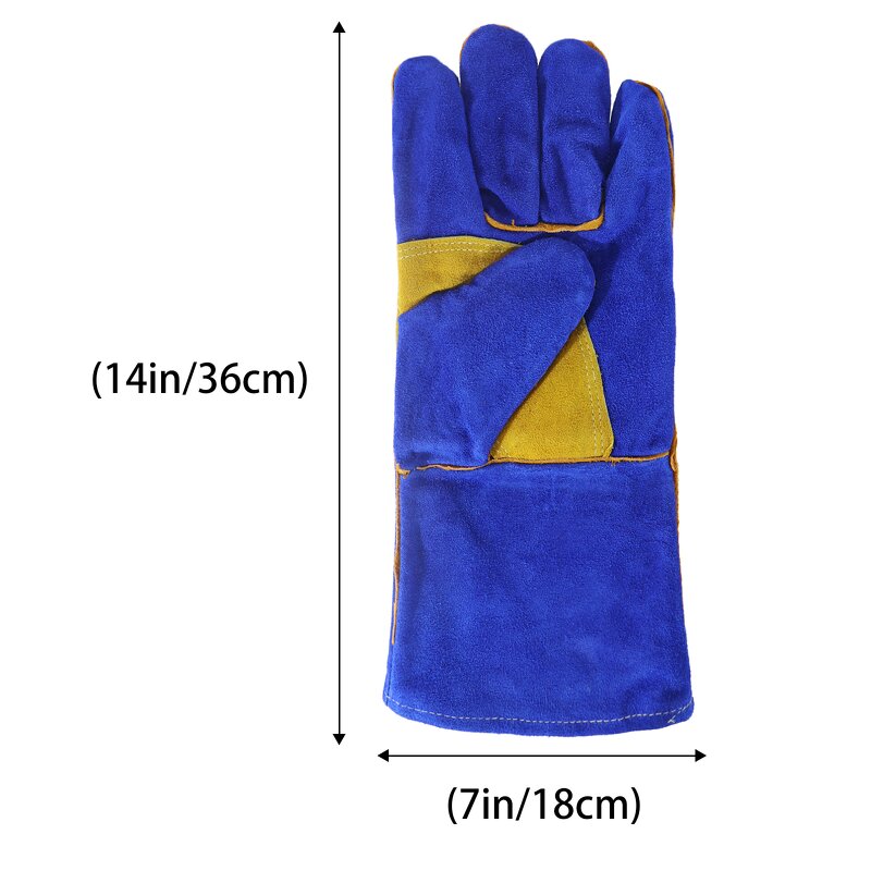 Welder Gloves Manufacturer - in Stock 14" Blue Heat Resistance Split Cowhide Tig
