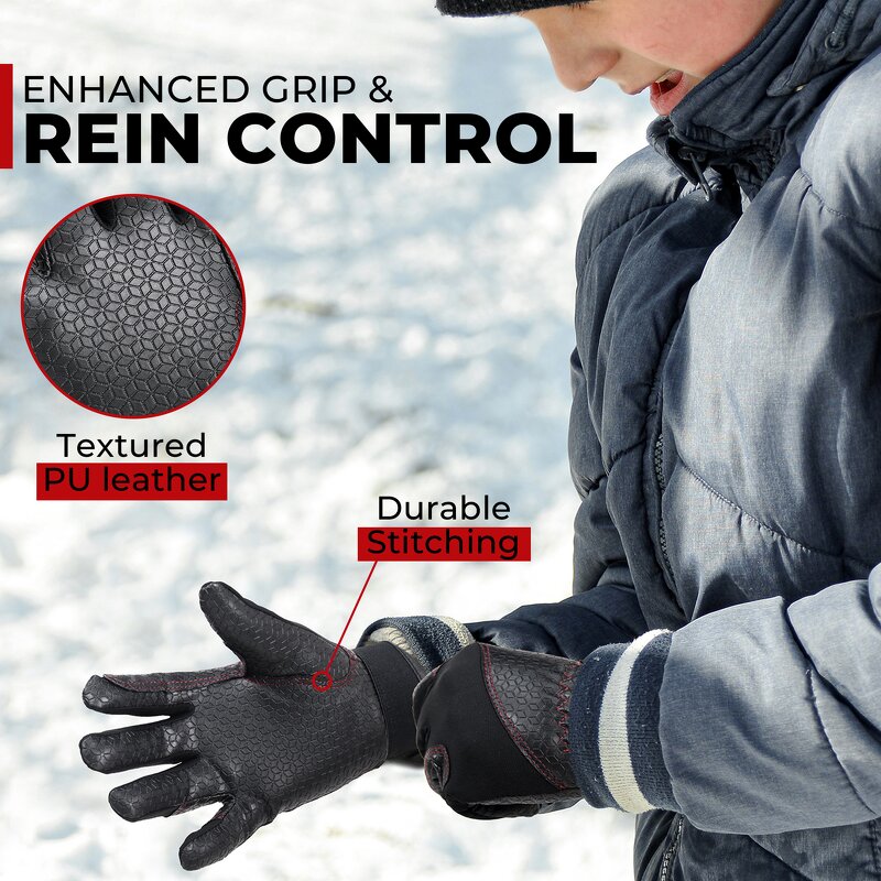 Horse Riding Gloves Supplier - Professional Youth PU Leather Lightweight Windproof Waterproof Anti-Slip