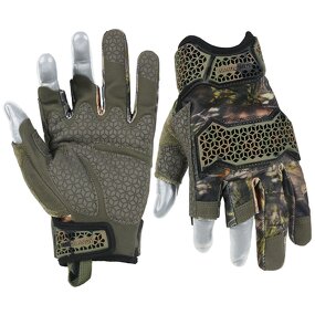 Tactical Gloves Supplier - Half Fingers Camo Hunting Touch Screen TPR Impact
