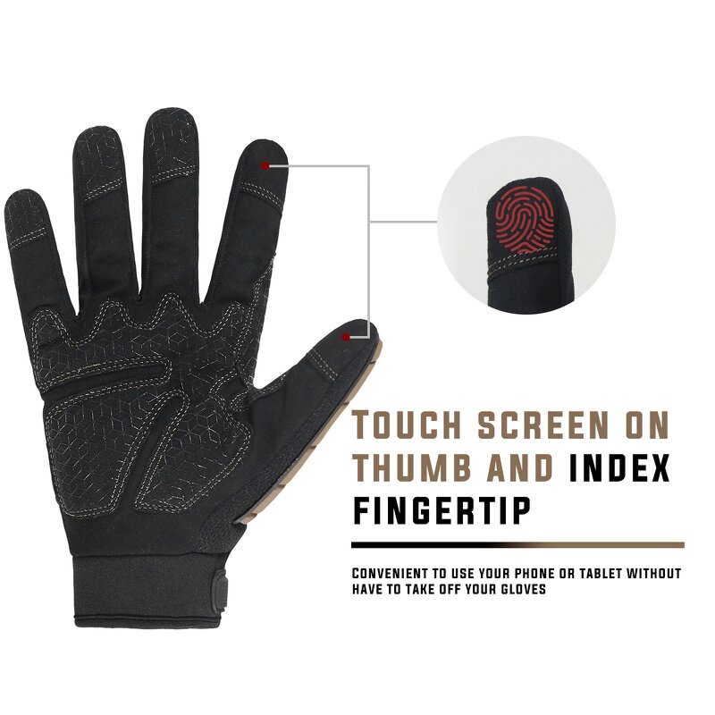 Heavy Duty Mechanic Gloves Manufacturer - TPR Protection Touchscreen Impact Safety Oil Gas