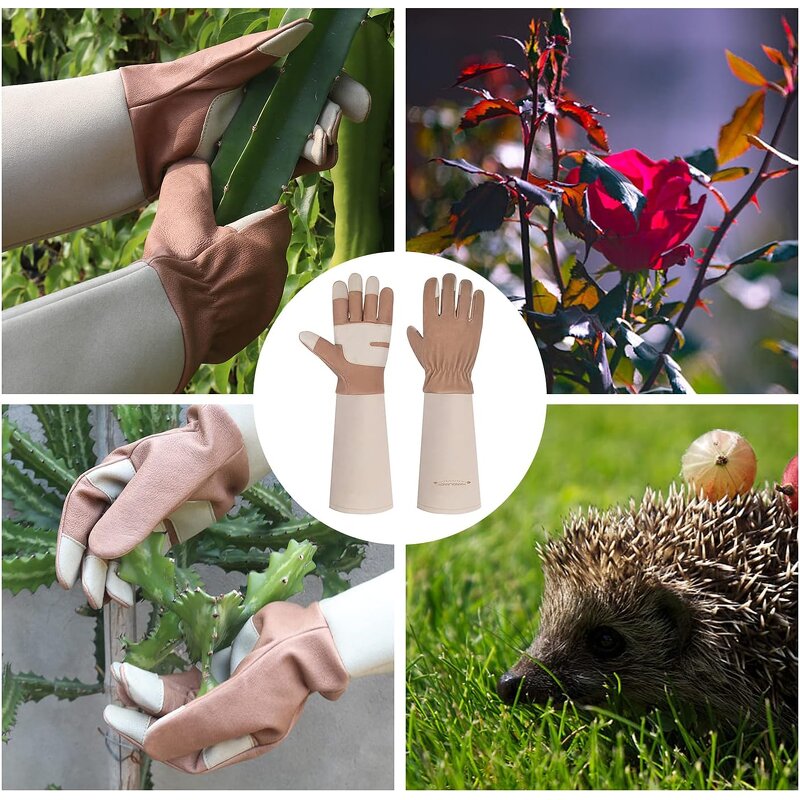 Long Sleeve Gardening Gloves Factory - Hot Sell Thornproof Durable Pigskin Full Grain Leather Adjustable