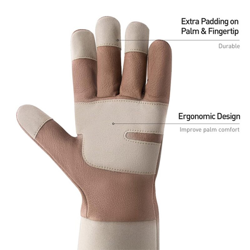 Long Sleeve Gardening Gloves Factory - Hot Sell Thornproof Durable Pigskin Full Grain Leather Adjustable