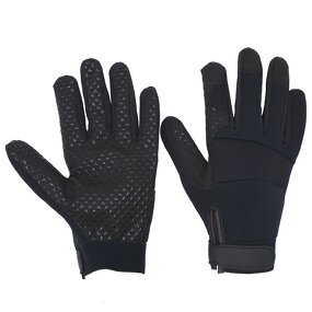 Waterproof Work Gloves Supplier - Black Silicone Grip Plam Spandex Back Durable 24/7