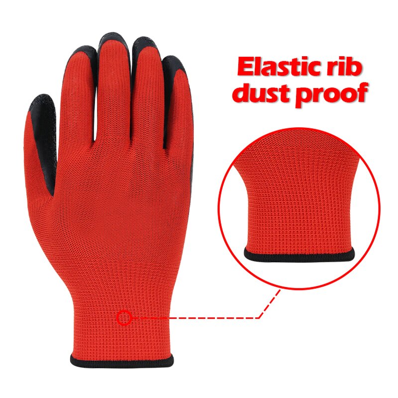 Latex Work Gloves Factory - OEM ODM Premium Material Red Black Free Sample Fast Delivery