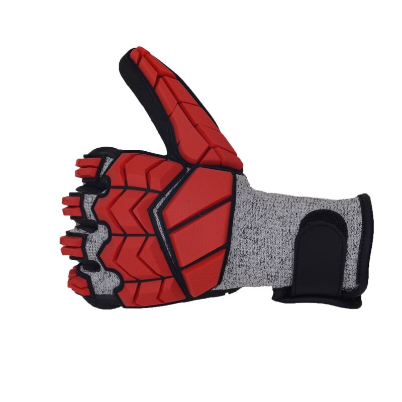 Cut Resistance Gloves Manufacturer - Red CE Level 4 TPR HPPE Sandy Nitrile Oilfield Working