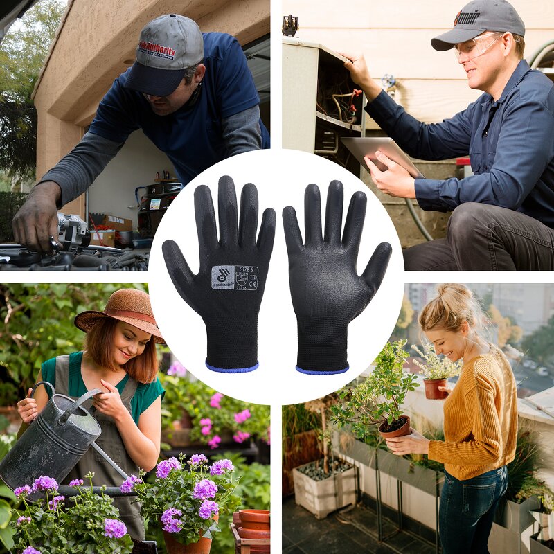 PU Safety Gloves Supplier - Anti Slip Ultra-Thin Seamless Knit Maintenance Car Repair Mechanic