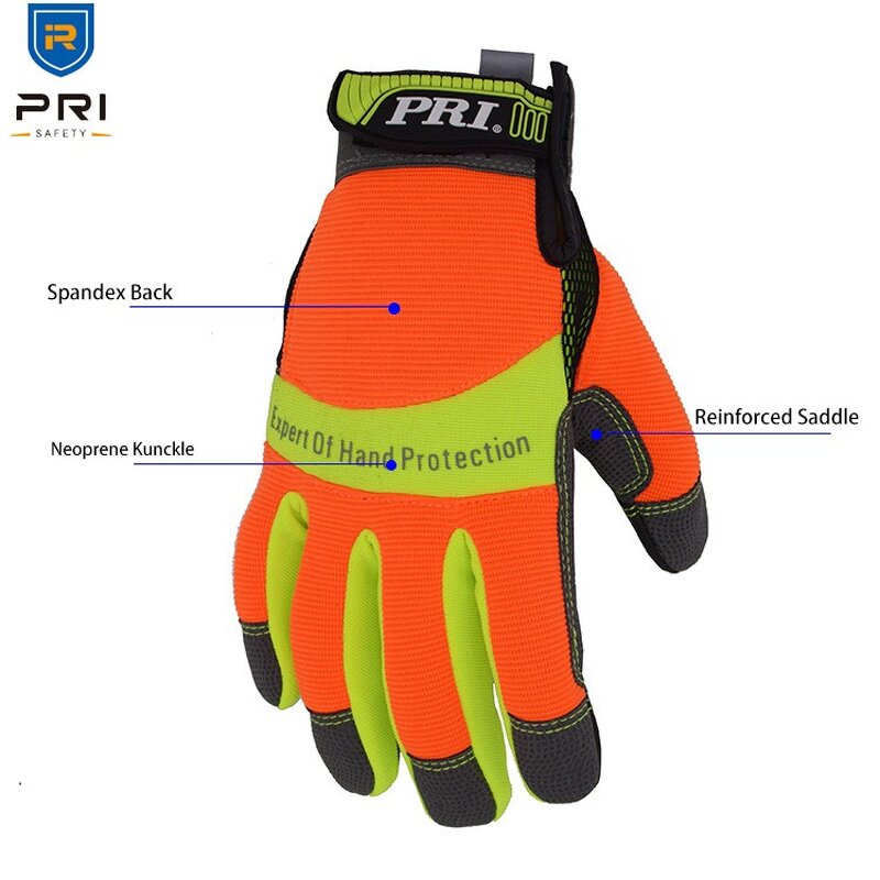 Mechanic Safety Gloves Factory - Flexible Breathable Spandex Padded Palm Vibration-Resistant Hand Working