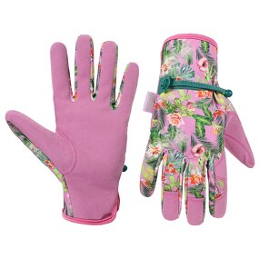Women Garden Work Gloves Manufacturer - Factory Wholesale Synthetic Spandex Back With Floral Grip Breathable