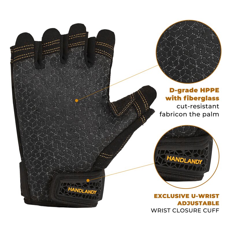 U-Wrist Tactical Gloves Supplier - Half-Finger Anti-Abrasion Anti-Cut Anti-Impact TPR Gym Motorcycle
