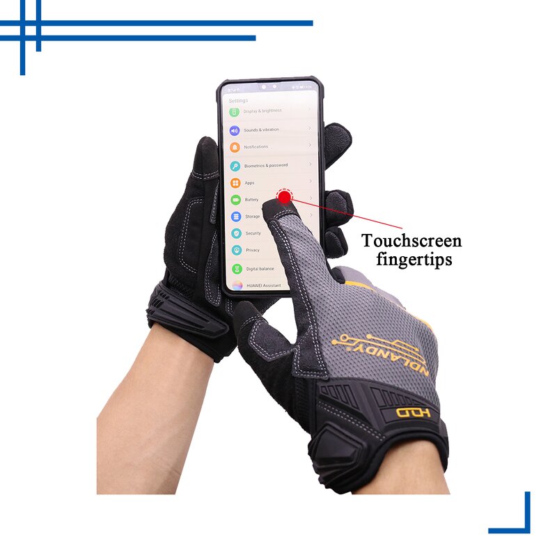 Mechanic Gloves Supplier - U-wrist Cuff Anti Slip Full Finger Working