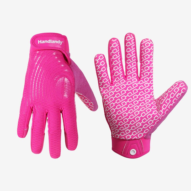 American Football Gloves Factory - Pink Synthetic Leather Silicone Coating Wholesale
